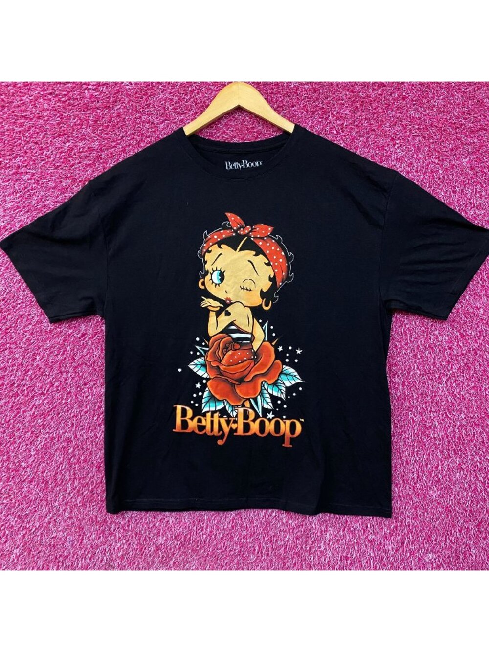 Betty Boop Dream In Rose Pin Up Retro T-Shirt XL